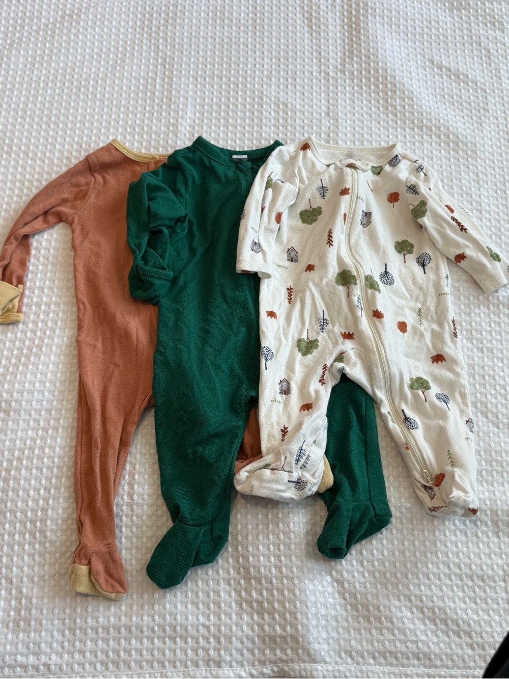 Bundle of 3 Gender Neutral 6-9m Footie Sleepers